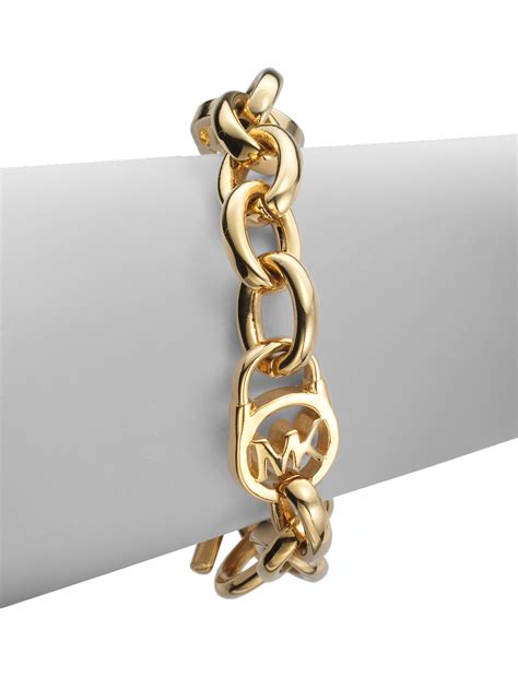 gold chain bootleg michael kors|Michael Kors petite lock bracelet.